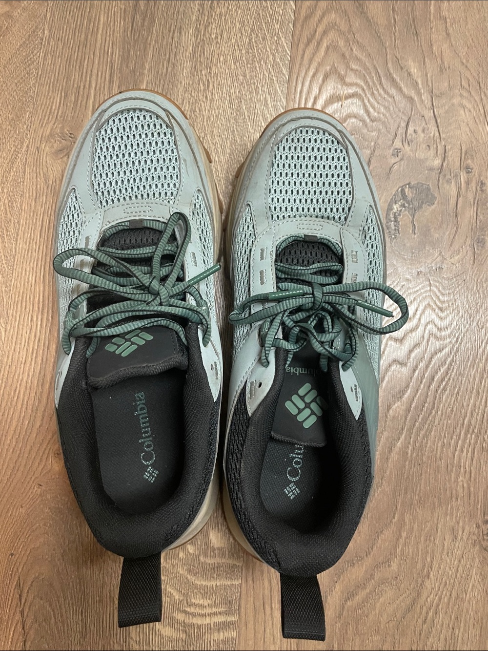 Columbia Mint Green and Dark Green Trail Sneakers